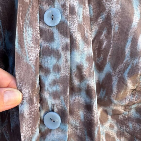Simonton Says Leopard Print Watercolor Drawstring Waist Windbreaker Jacket 1X - Picture 3 of 10